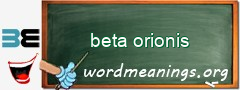 WordMeaning blackboard for beta orionis